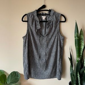 J. Crew Ruffle Neck Sleeveless Blouse